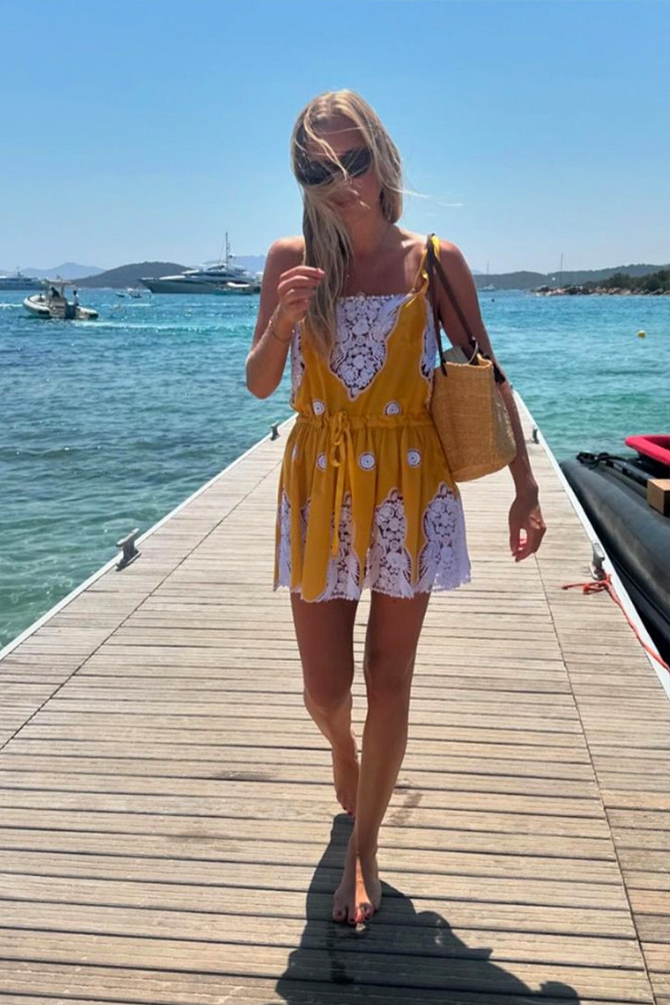 Brielle Falcon Embroidery Mini Dress