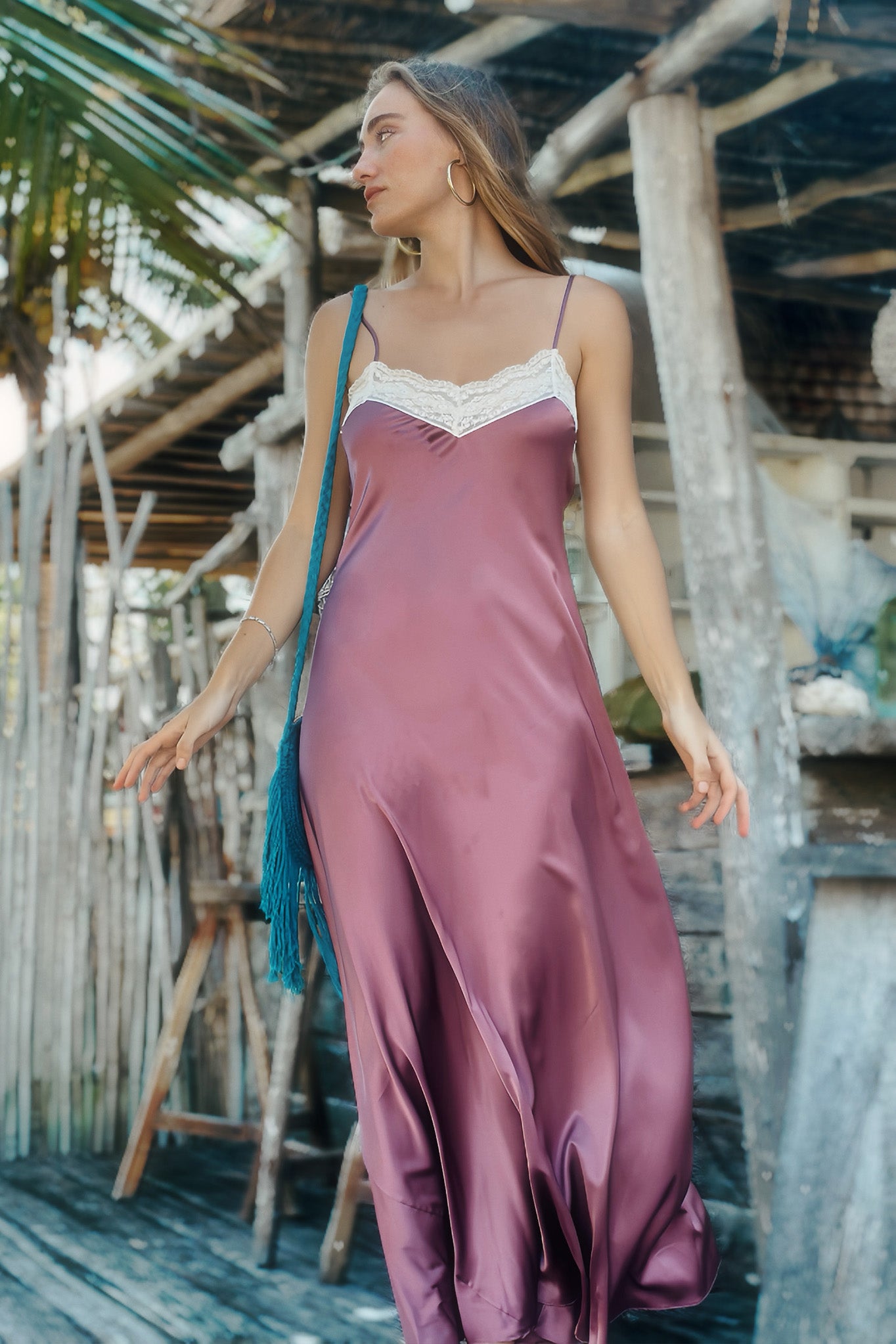 Jacquelyn Silk Slip Dress - Mauve – Miguelina