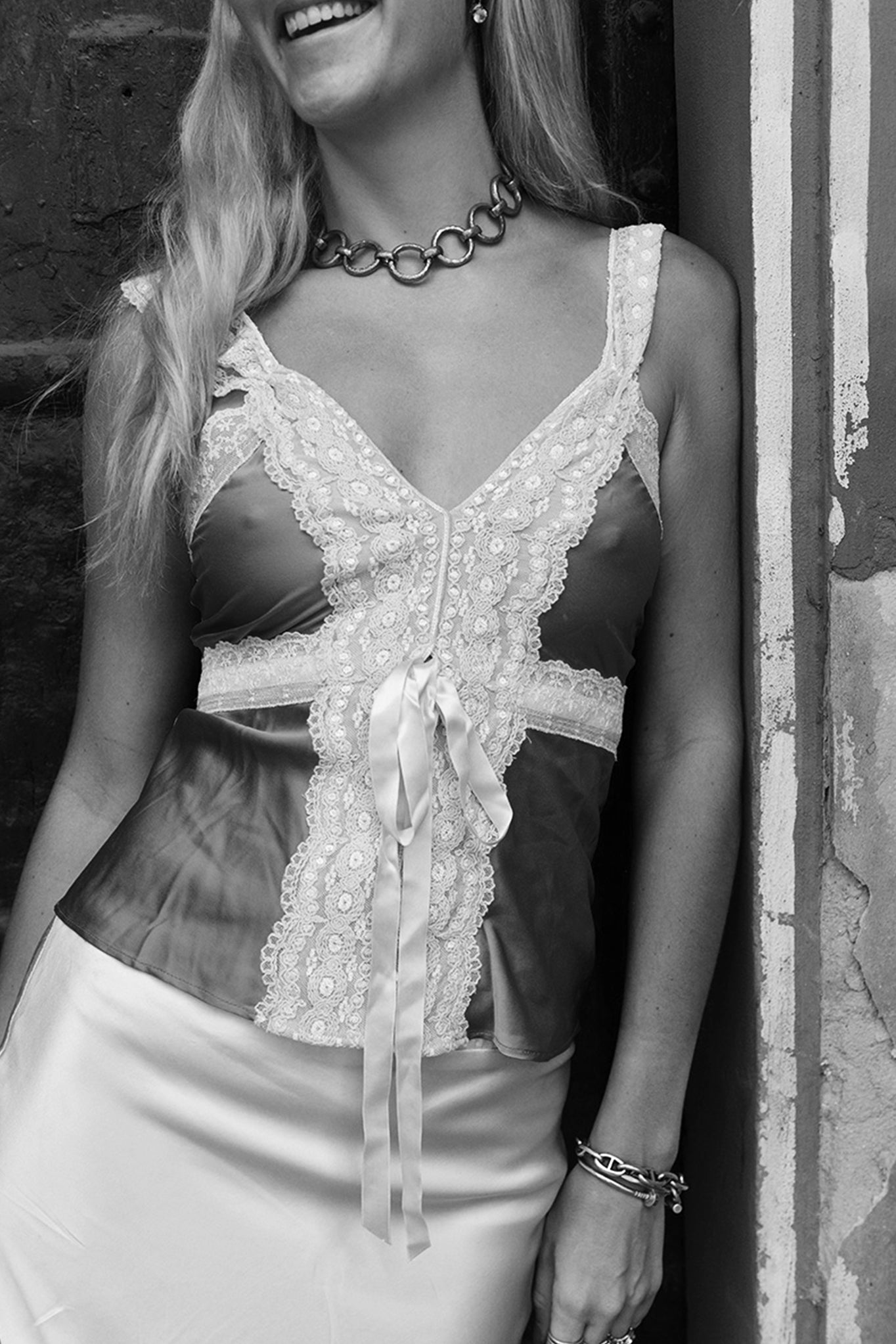 Stephanie Silk and Lace Cami Fig Miguelina