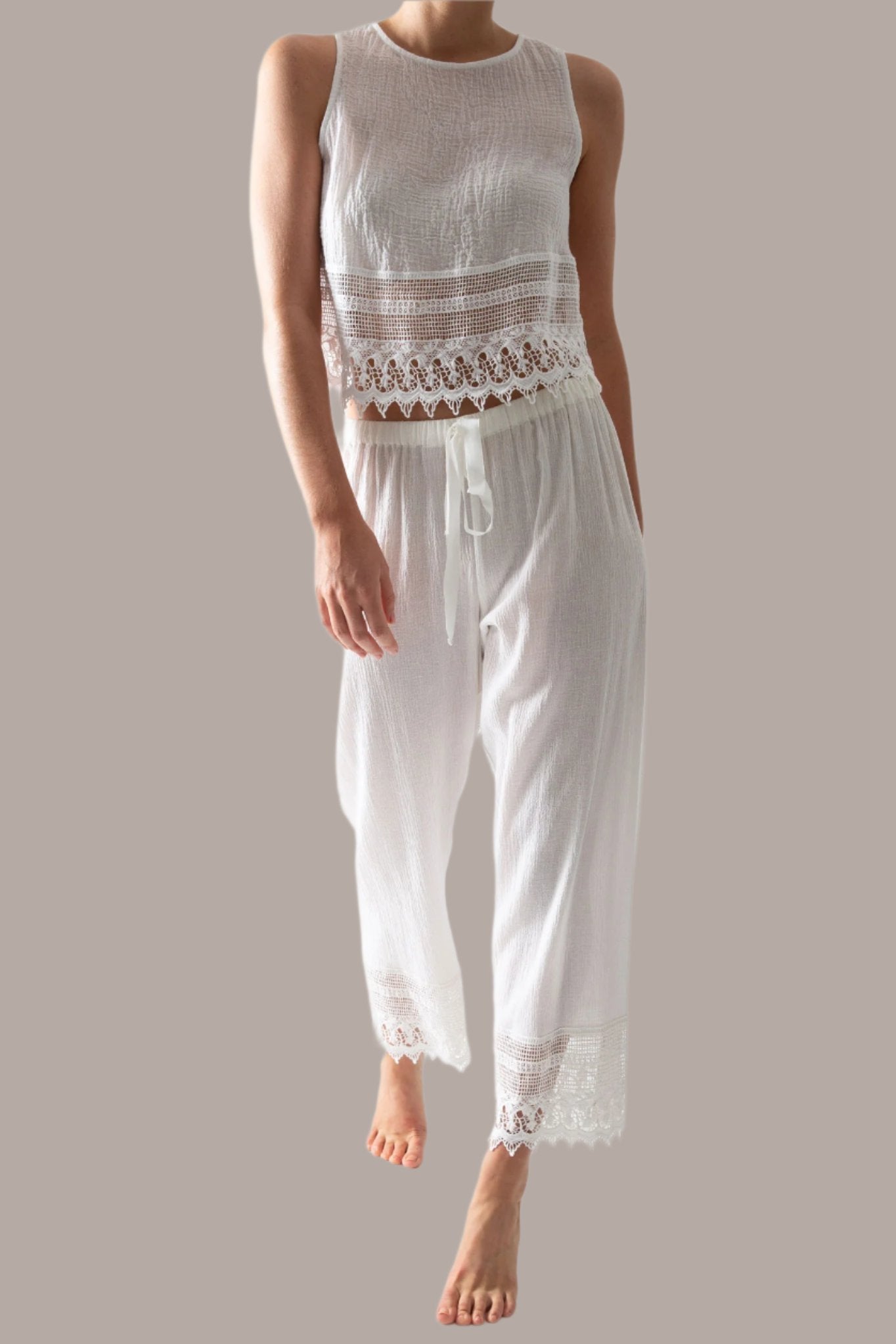 Hailey Cotton Gauze Crop Top – Miguelina
