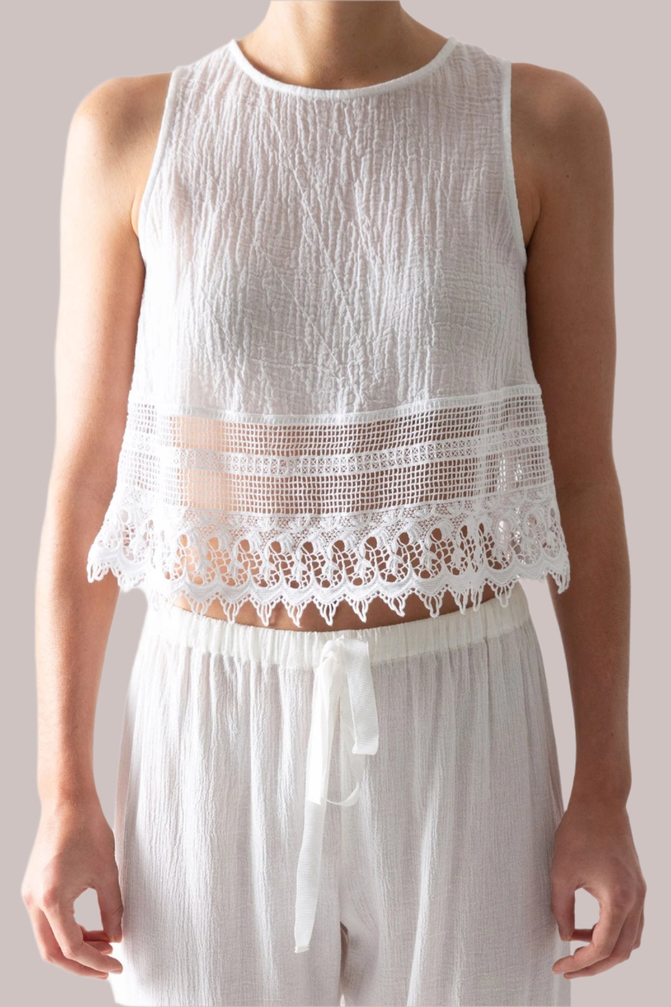 Hailey Cotton Gauze Crop Top – Miguelina