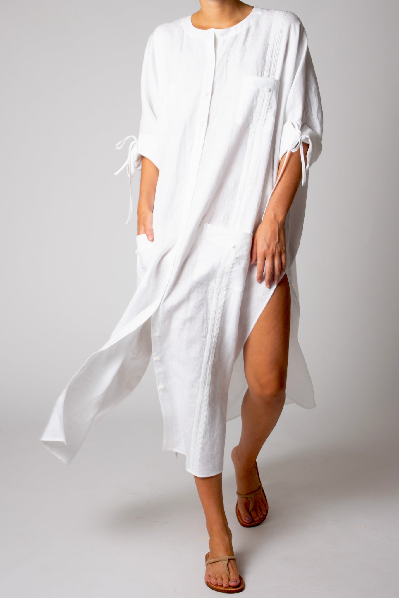 Paisley Washed Linen Dress – Miguelina
