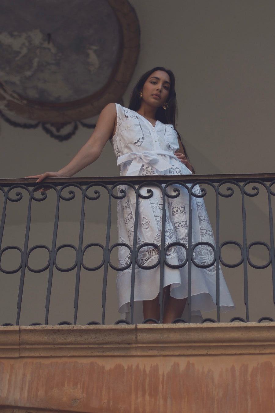 Alexia Tropical Cotton Embroidery Dress - Pure White