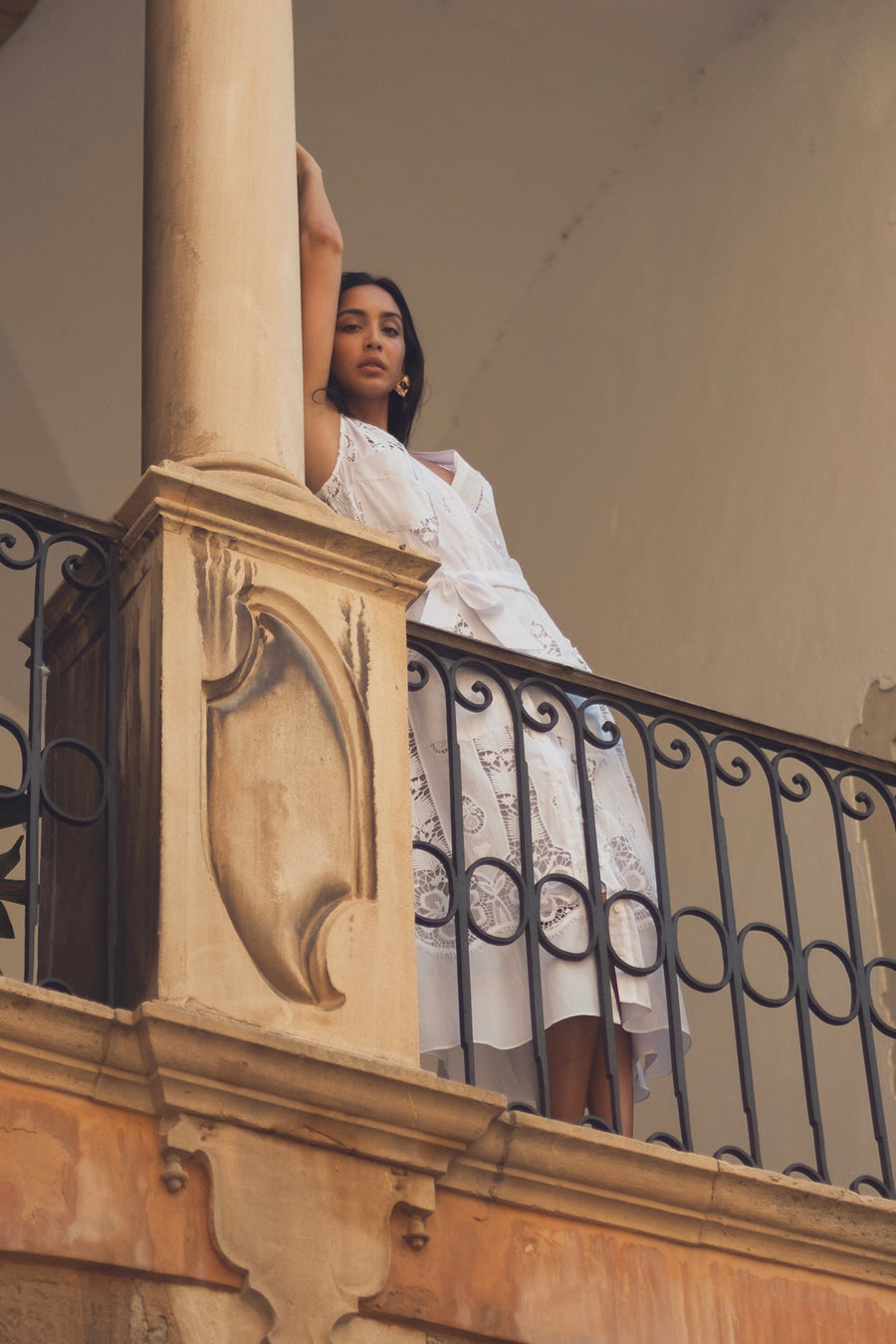 Alexia Tropical Cotton Embroidery Dress - Pure White