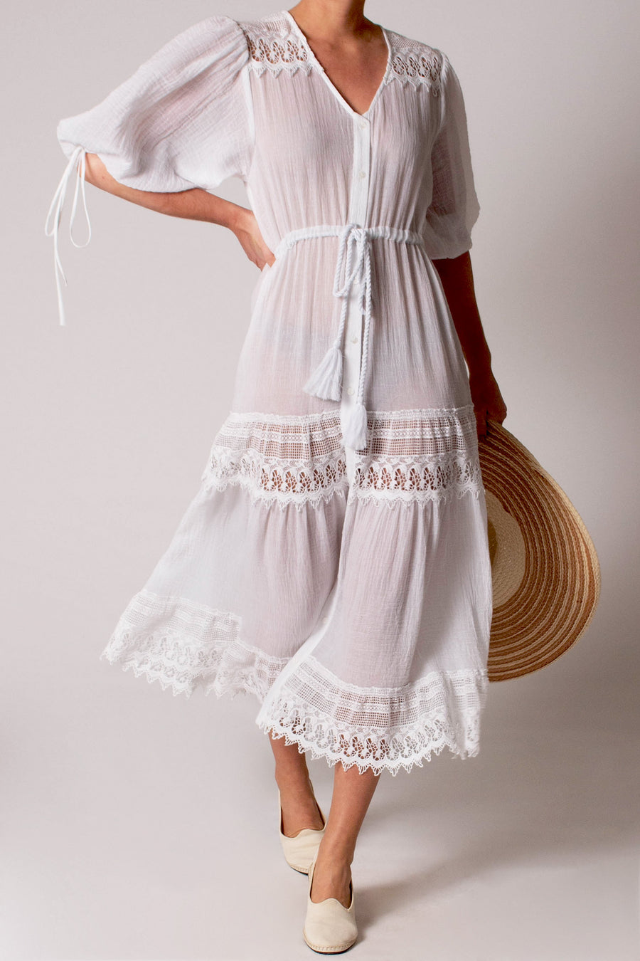 White gauze dress summer shop