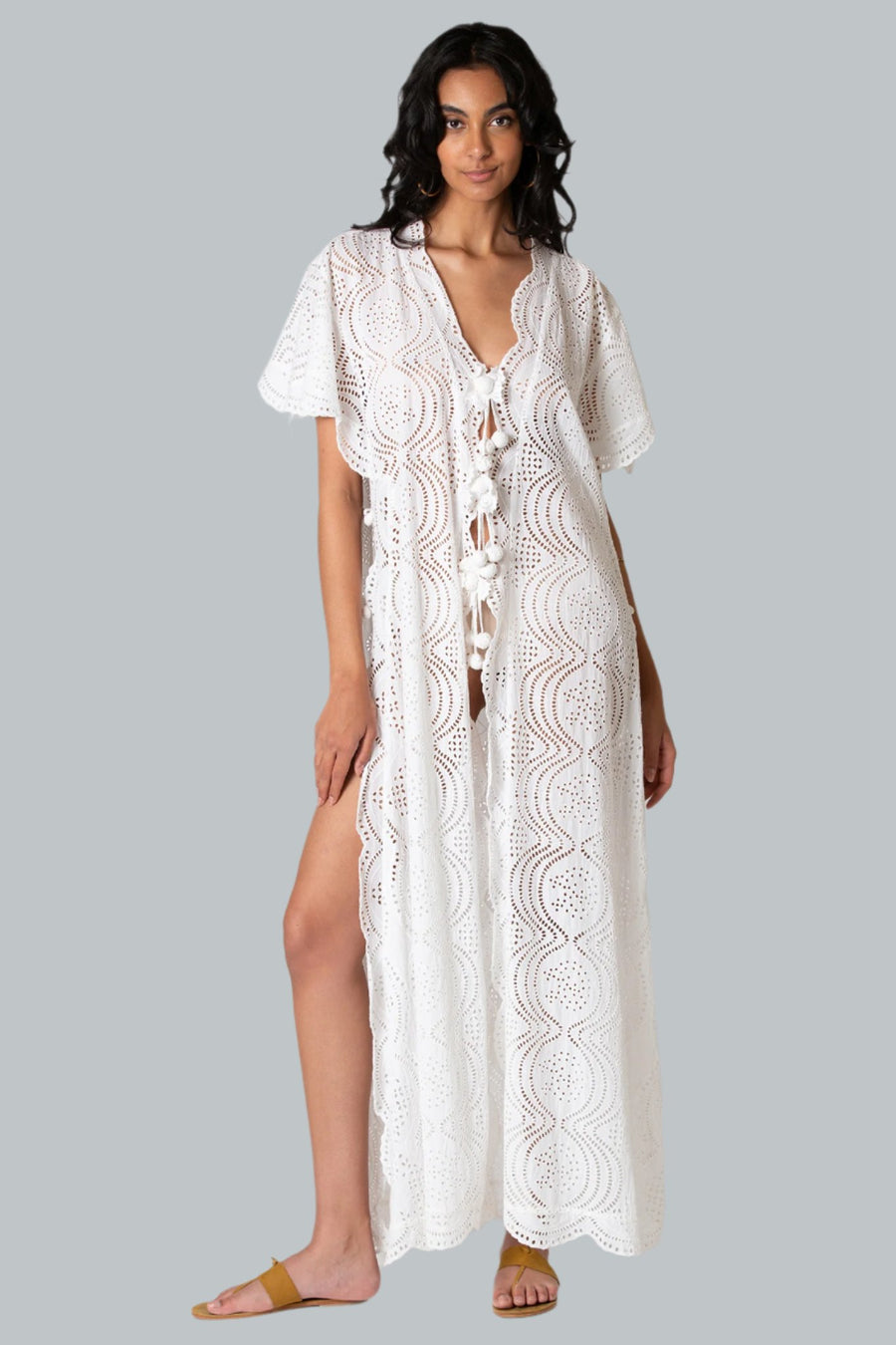 Imani Eyelet Scalloped Coat