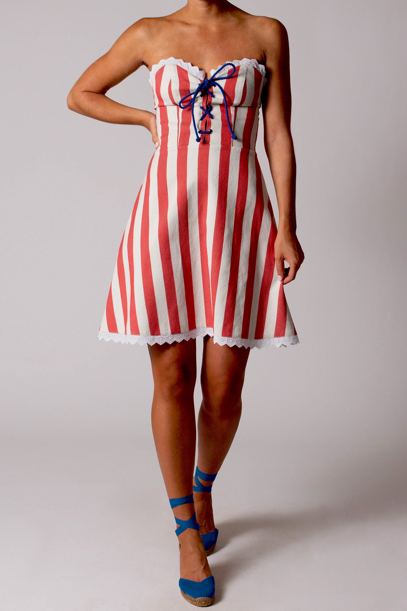 Fiorella Nautical Busatti Mini Dress – Miguelina