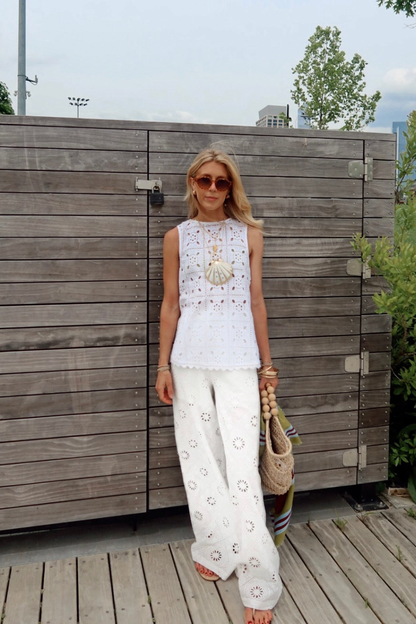 Tula Patchwork Eyelet Reversible Top - Pure White – Miguelina