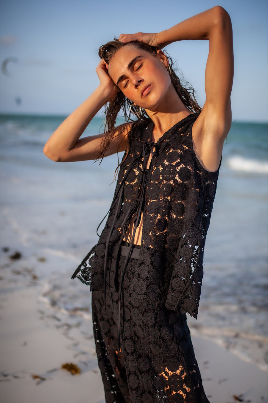 Tula Doily Lace Tie Top