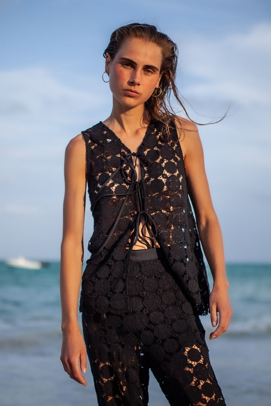 Tula Doily Lace Tie Top