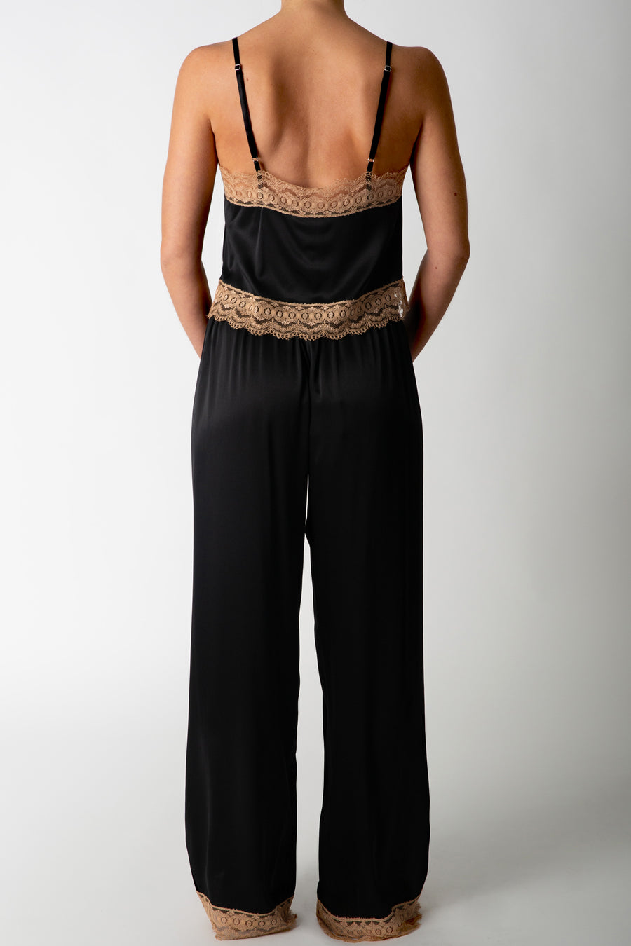Diana Silk Pajama Pant - Black