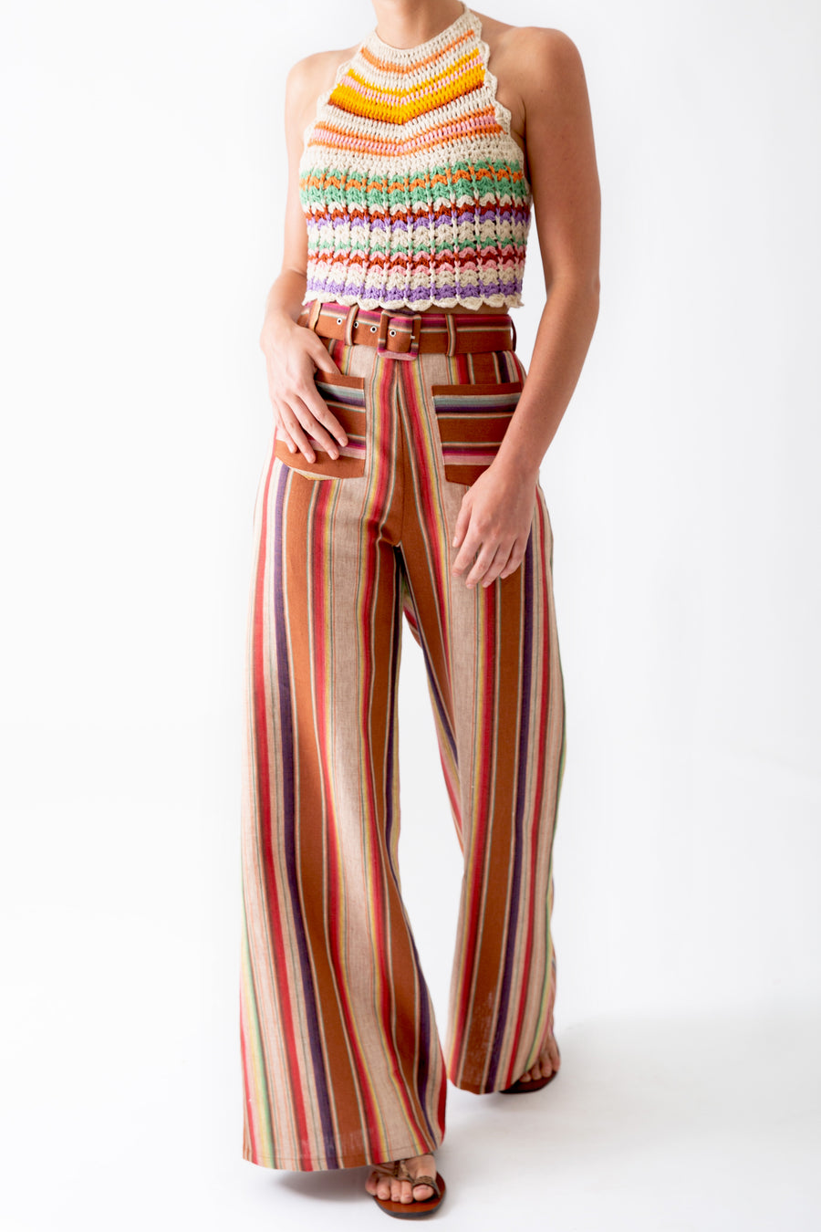 Rita Rust Stripes Pant