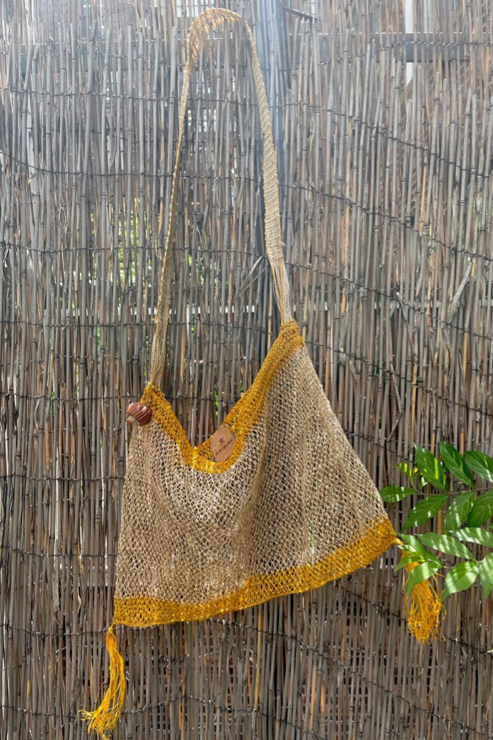 Sustainable Eartha Bag with Avocado Keychain - Turmeric