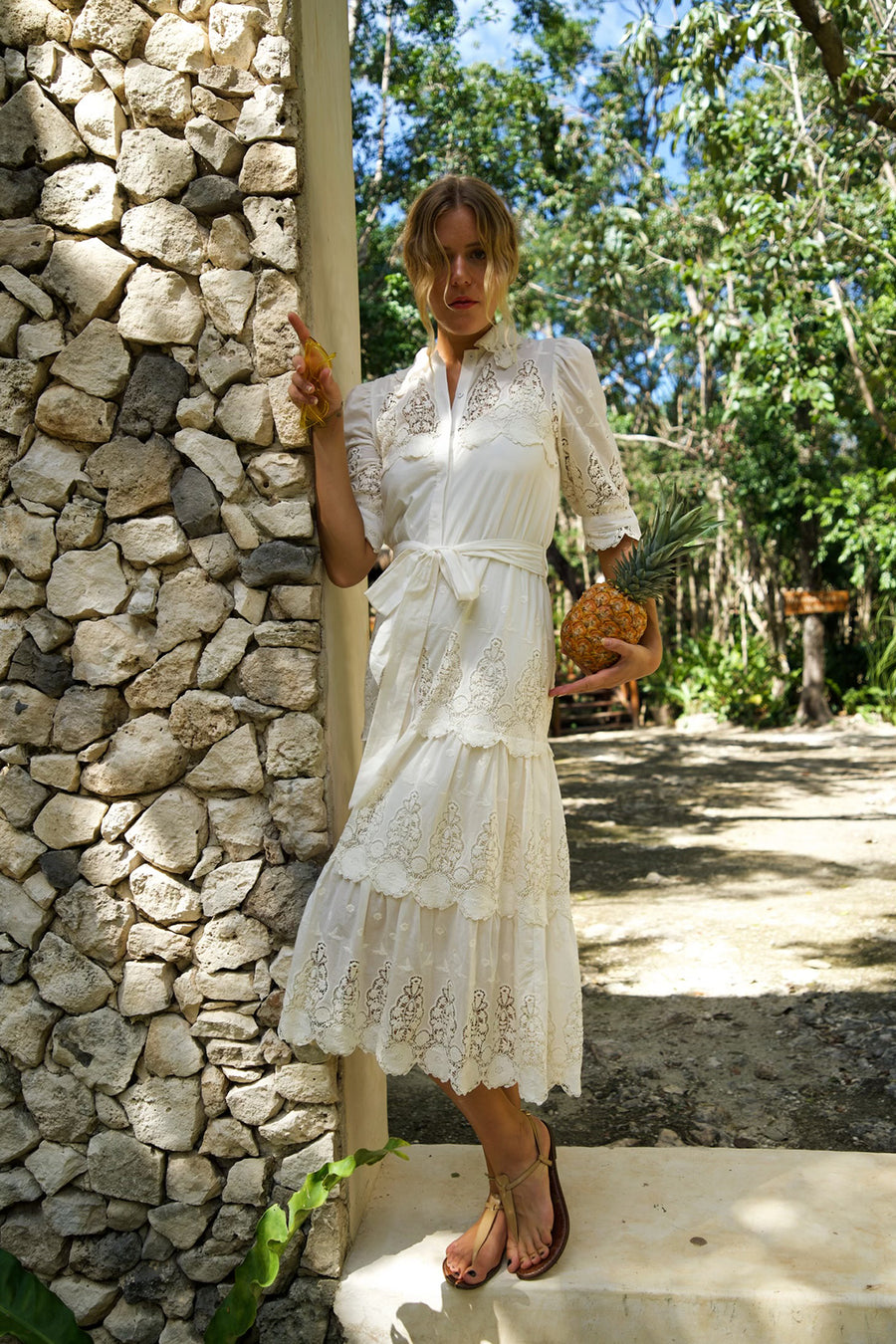 Ophelia Hummingbird Shirt Dress - Ivory
