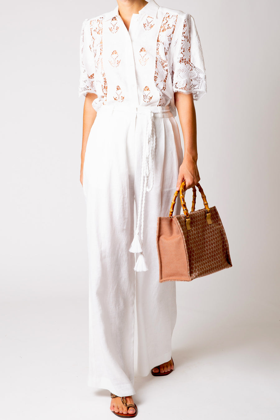Constance Granadilla Linen Top - Pure White
