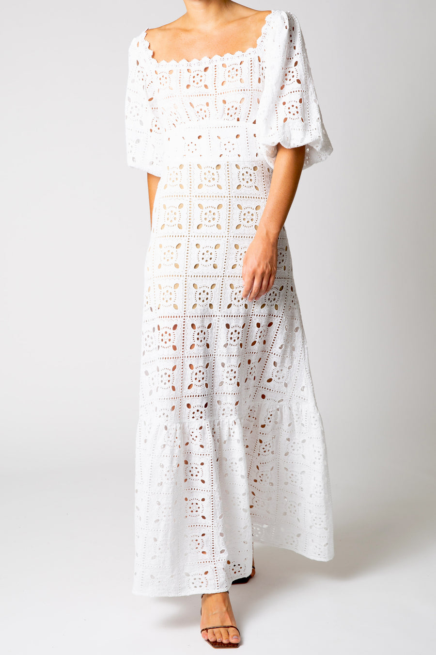 Mariana Patchwork Eyelet Dress