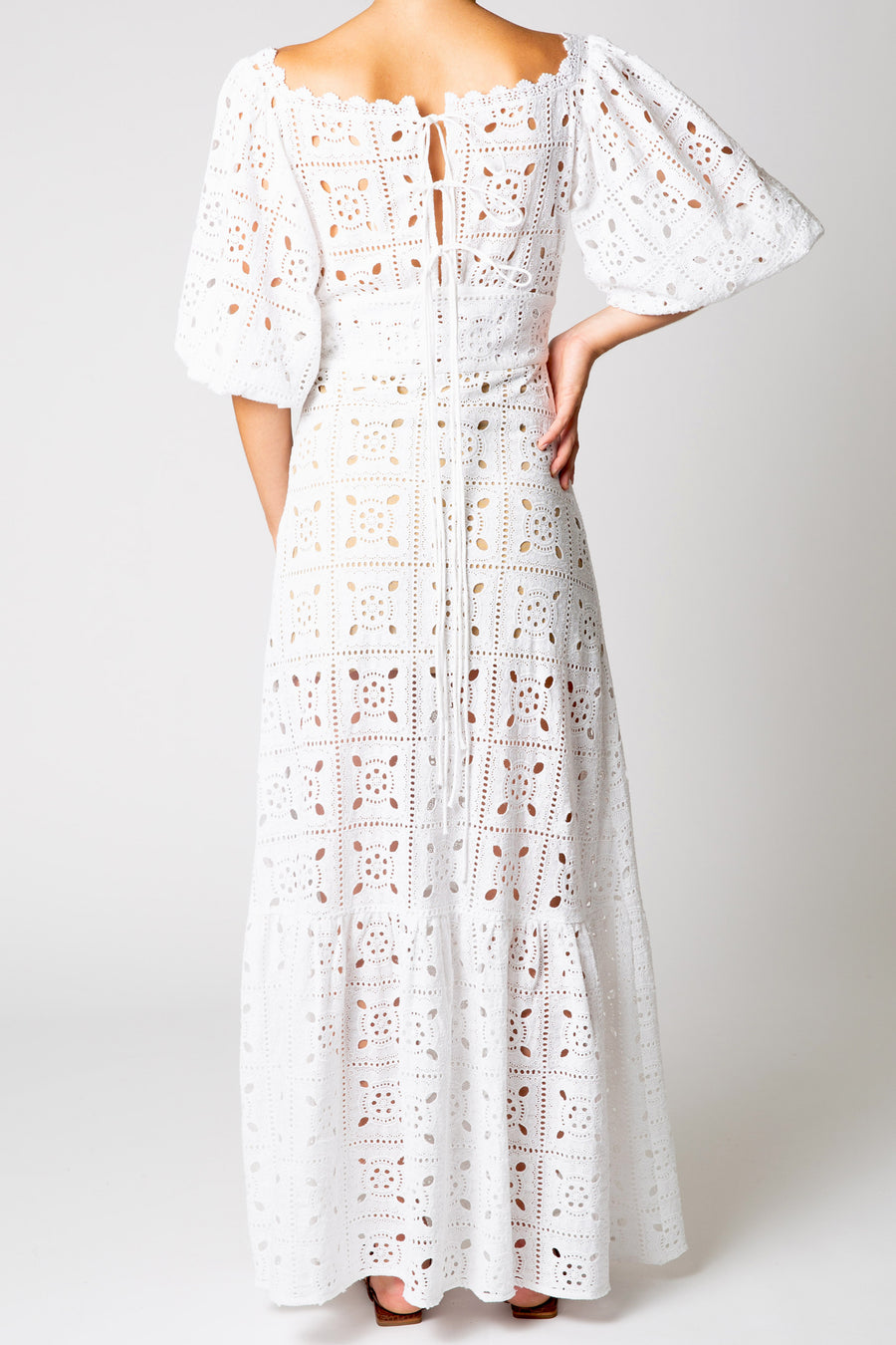 Mariana Patchwork Eyelet Dress