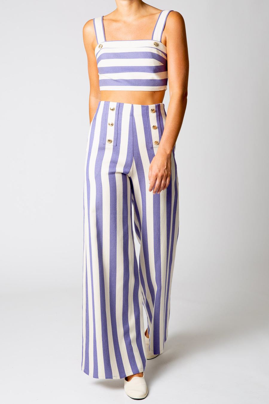 Isabella Striped Busatti Top - Capri