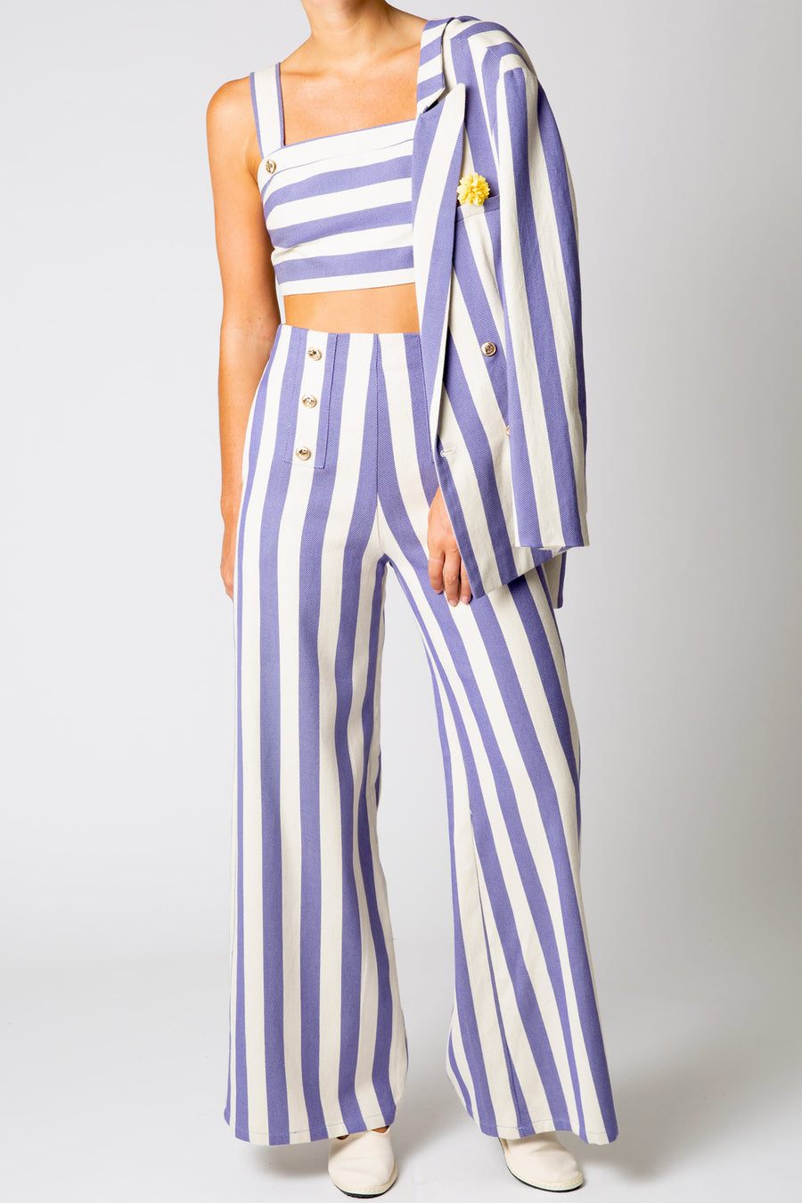 Chiara Oversized Striped Busatti Blazer - Capri