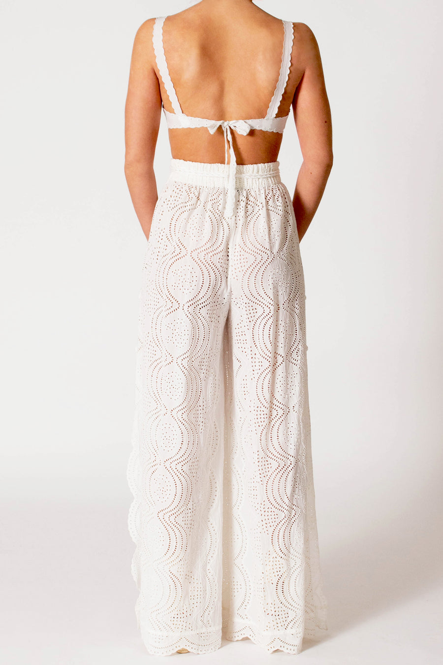 Nadira Cotton Eyelet Pants