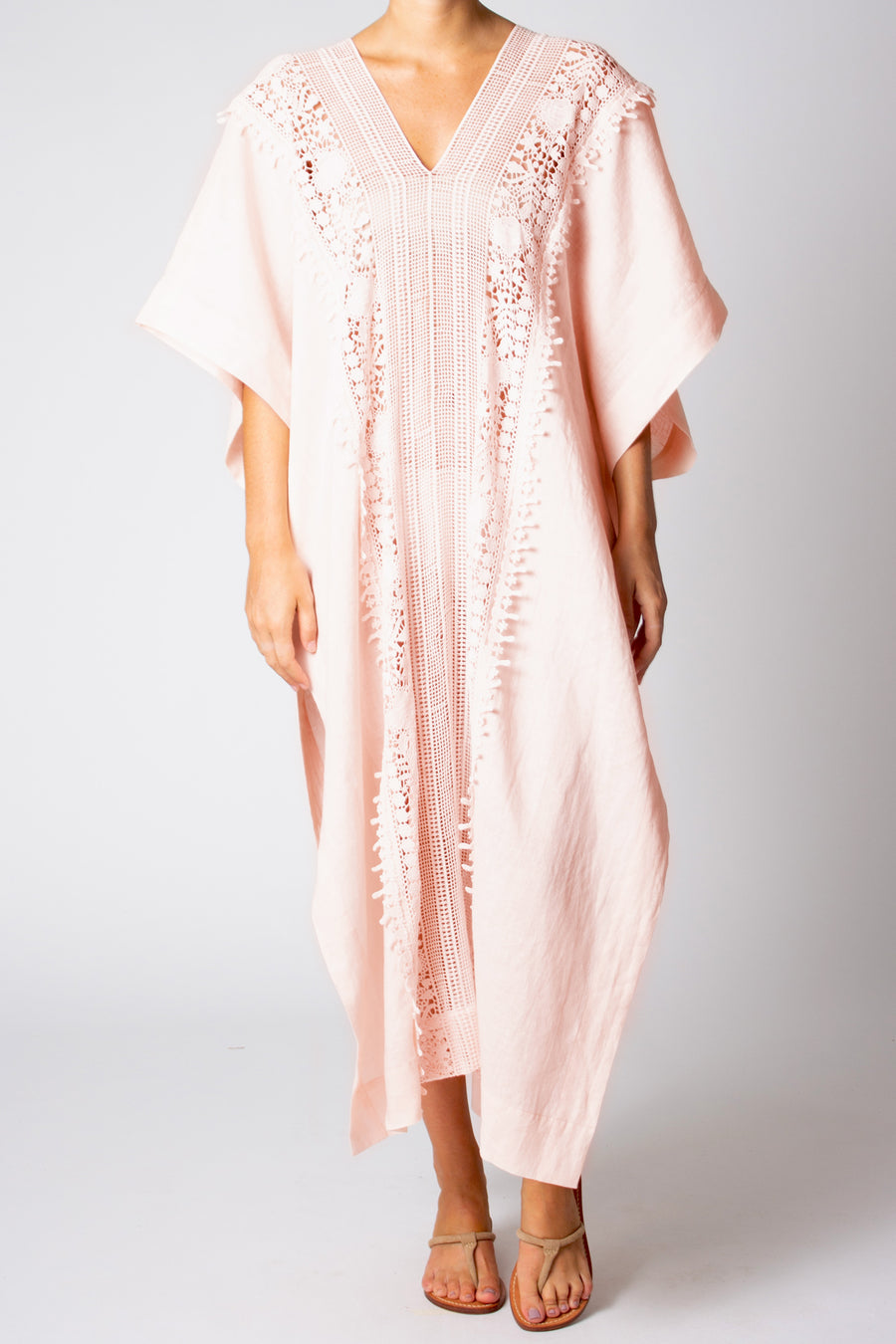 Brea Caftan in Tea Rose Linen