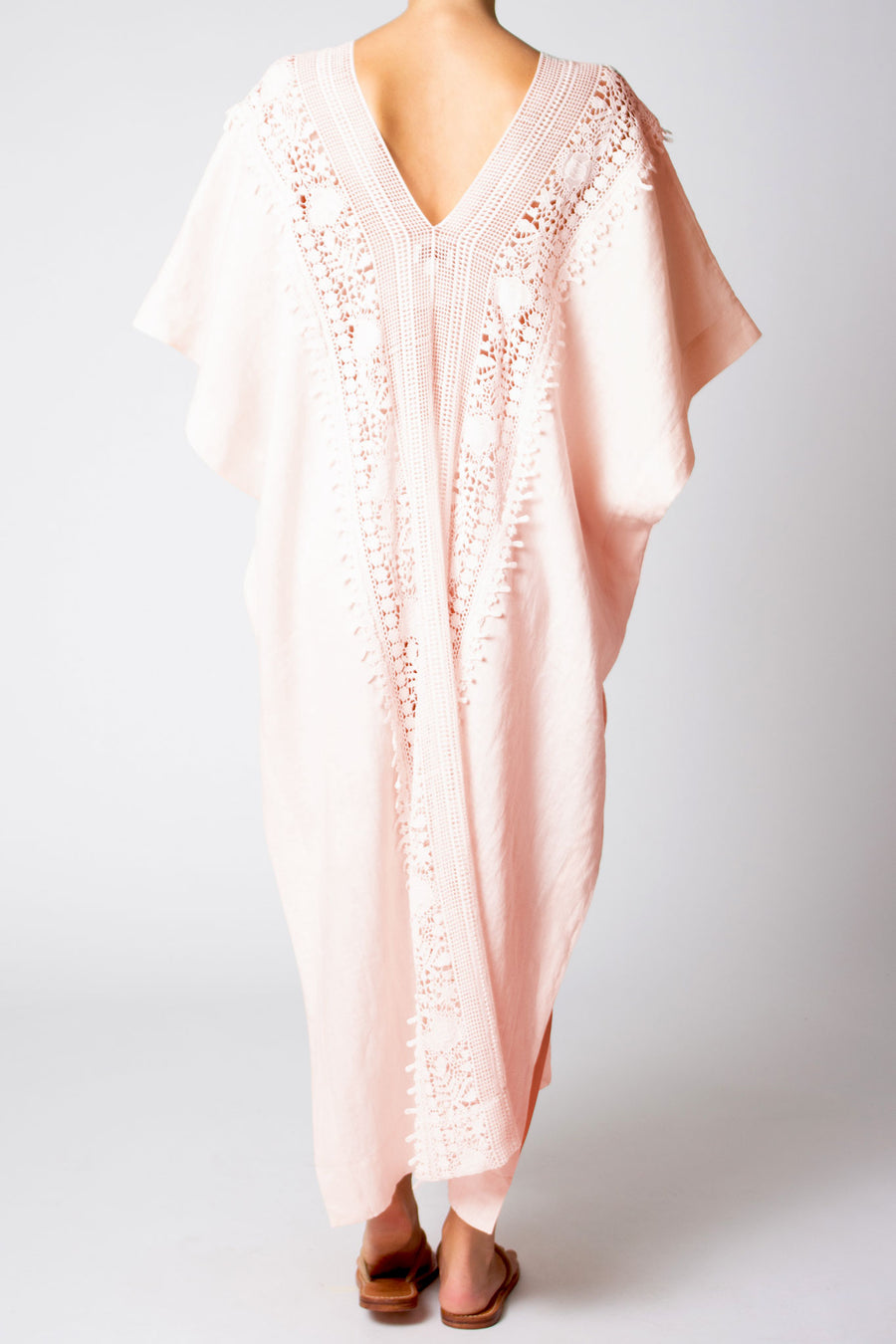 Brea Caftan in Tea Rose Linen