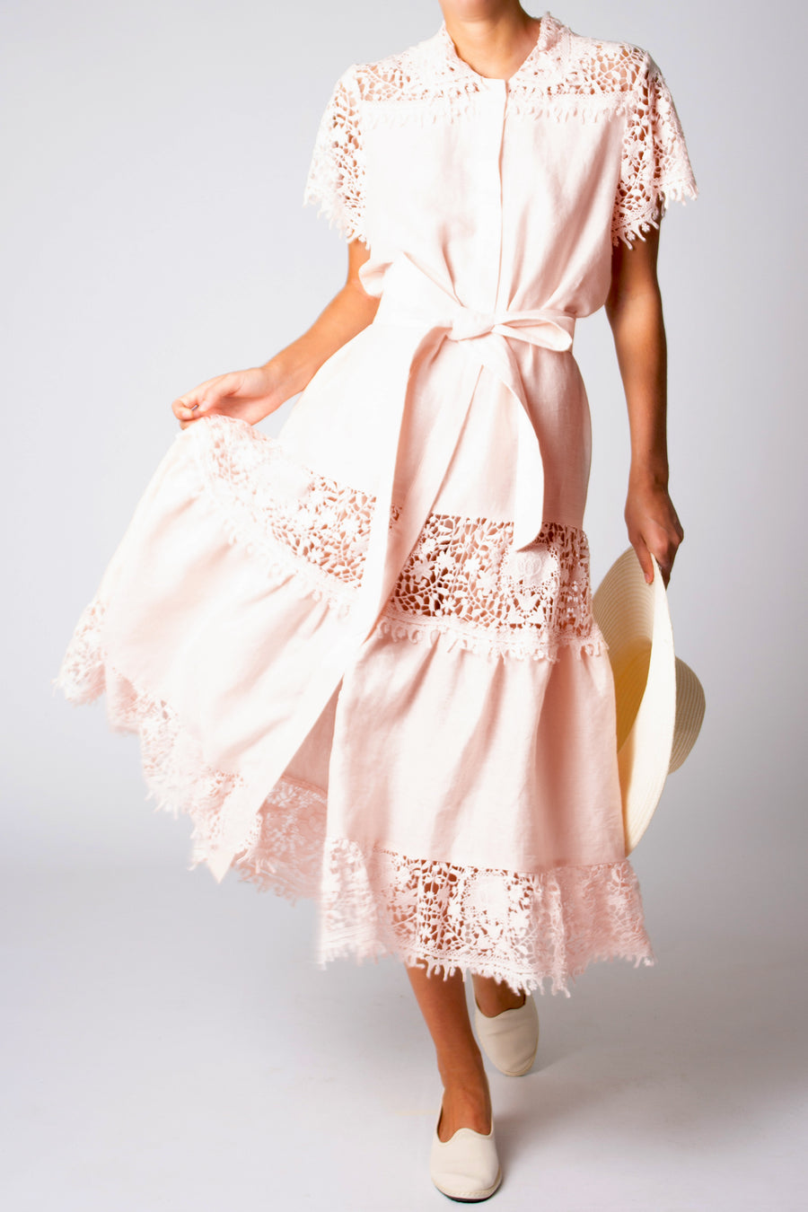 Bethany Dress in Tea Rose Linen