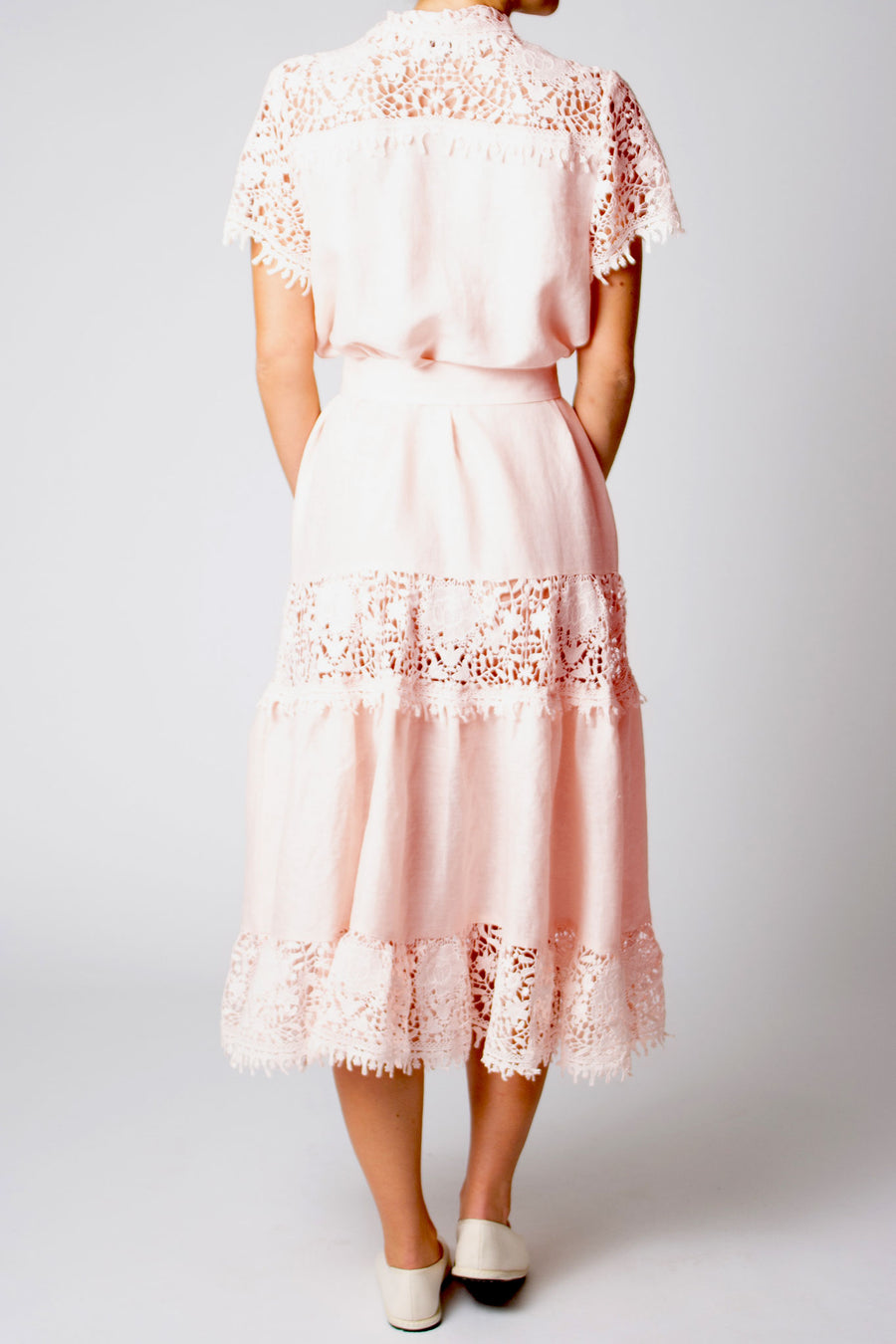 Bethany Dress in Tea Rose Linen