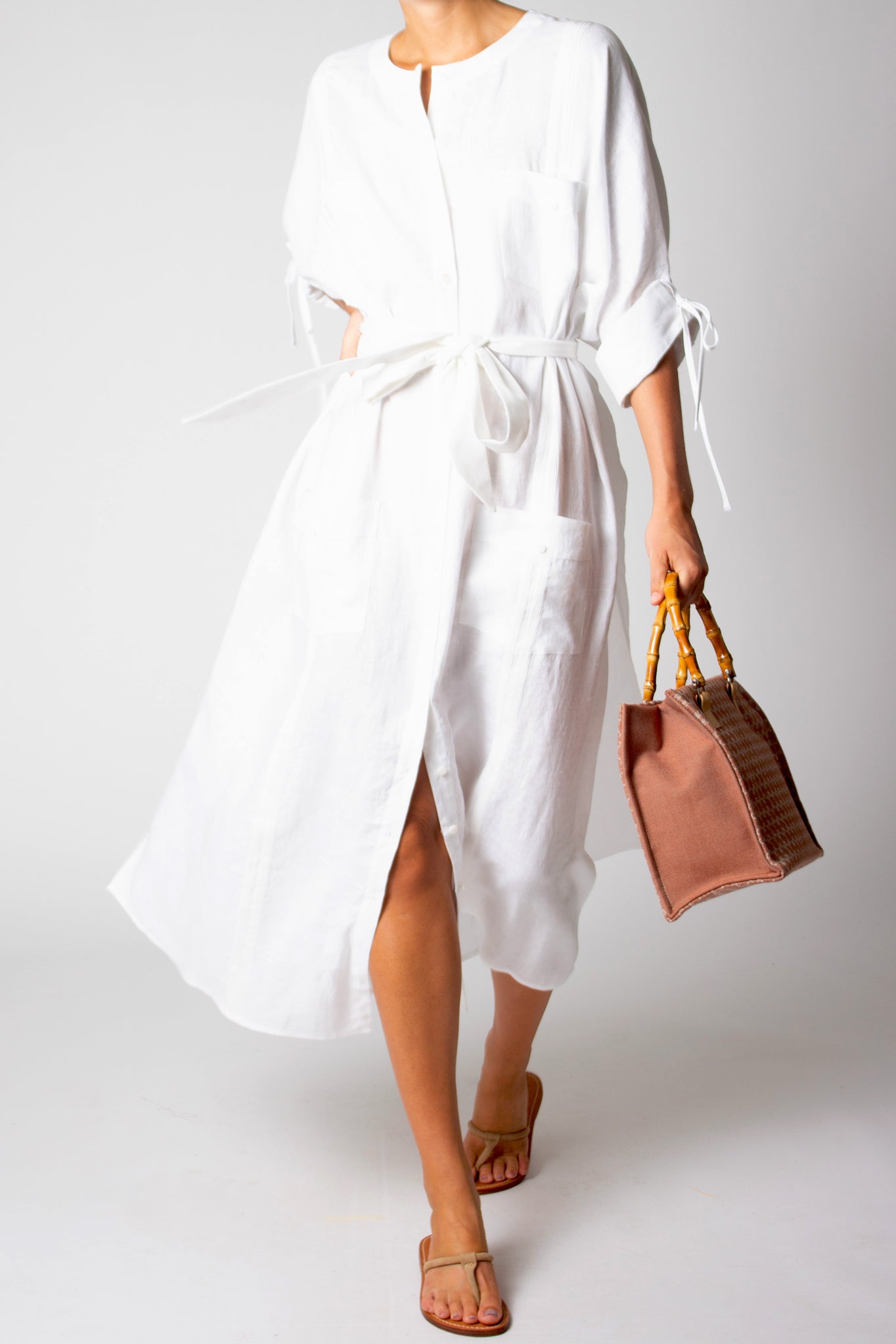 Paisley Washed Linen Dress  Miguelina