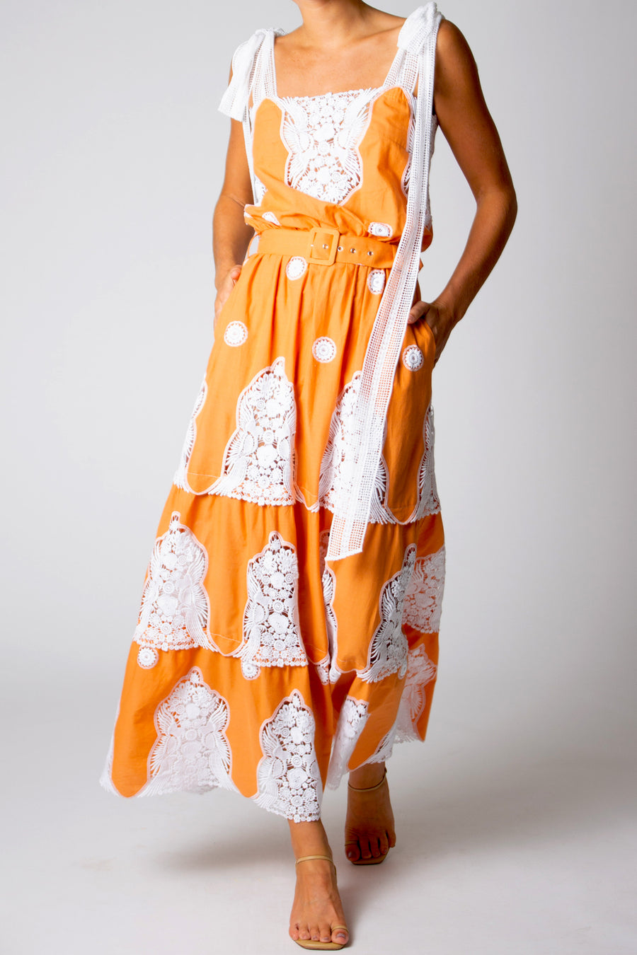 Fatema Crochet-Trimmed Dress - Aperol