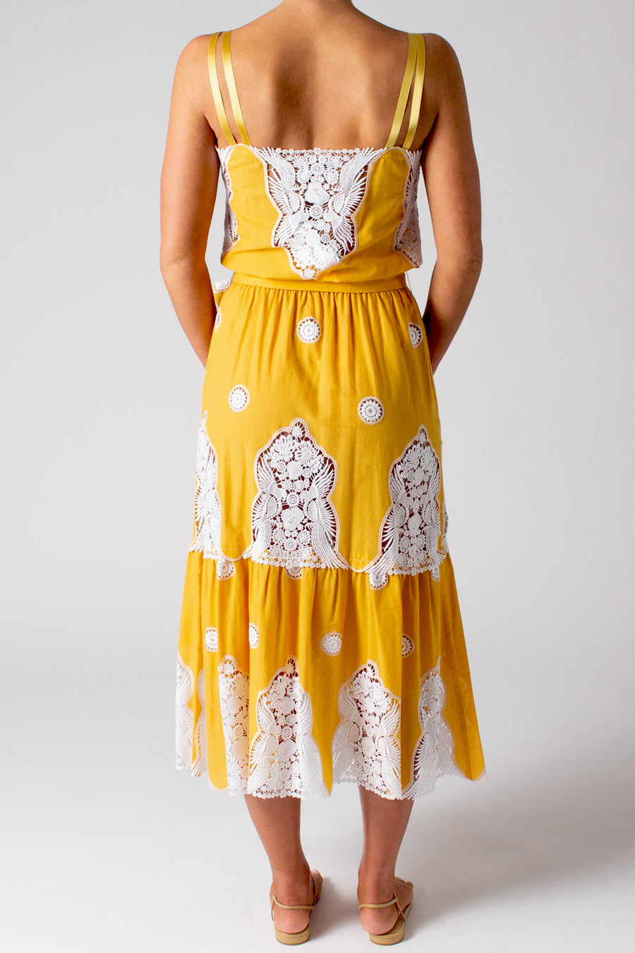 Esme Falcon Cotton Embroidered Dress - Passionfruit