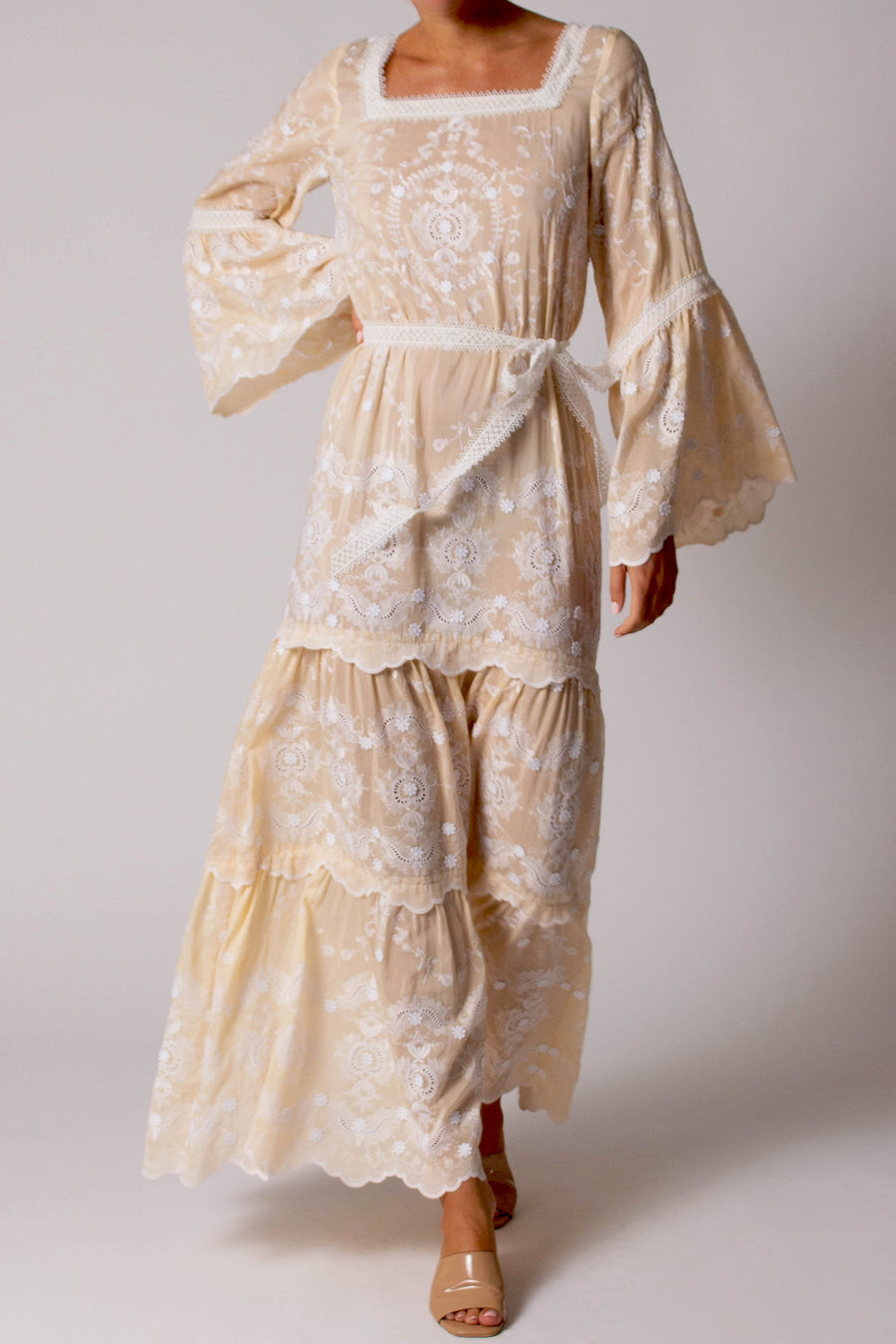 Charlize Floating Flower Voile Dress Miguelina