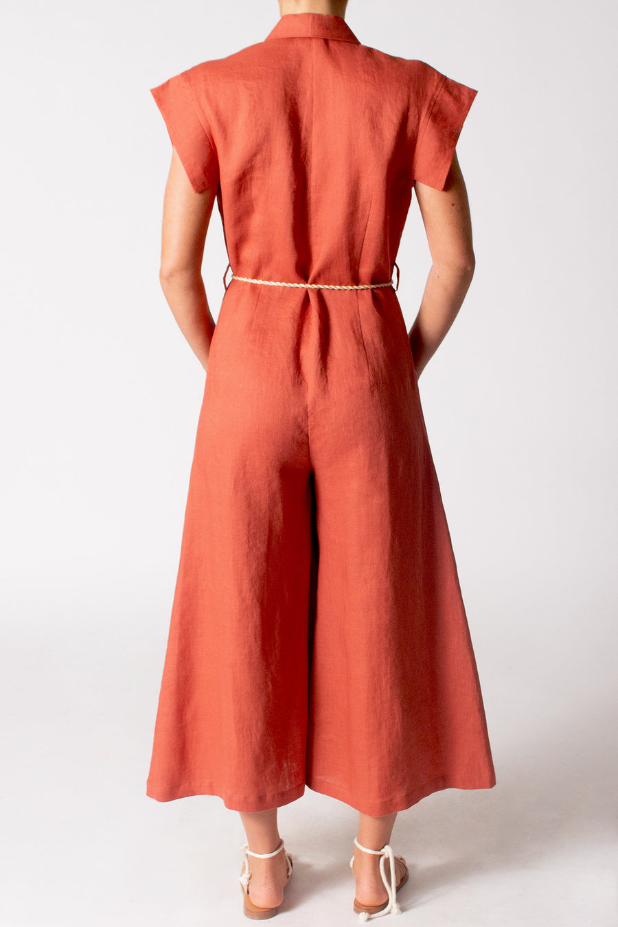 Marston Cropped Linen Jumpsuit