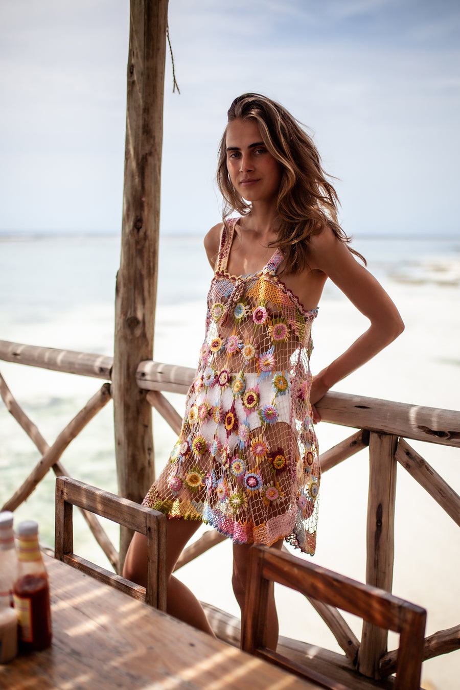 Vana Filet Mini Dress in Lollipop