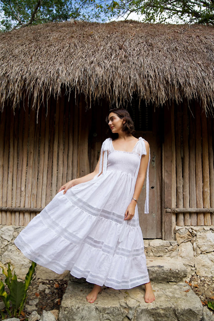 Sheer linen dress clearance