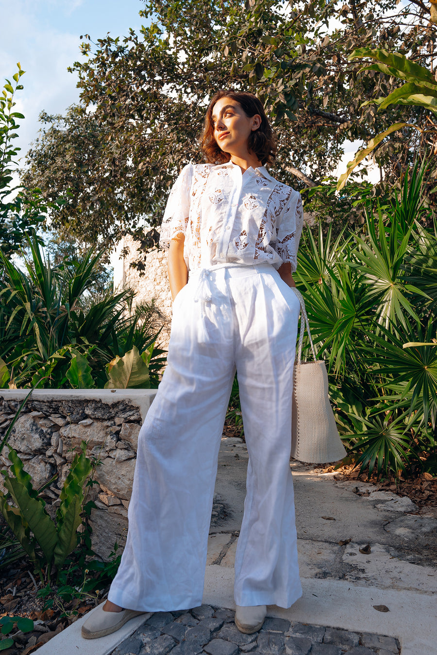 Ainsley Linen Pant - Pure White