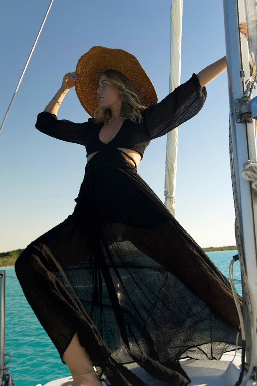 Farrah Gauze Dress - Black